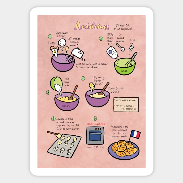 Recipe: Madeleines Sticker by Cedarseed